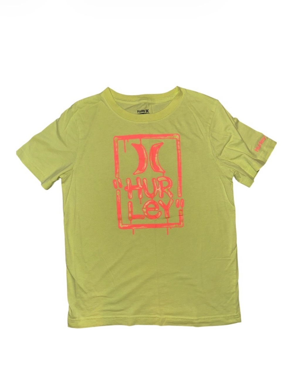 Hurley Neon Yellow and Orange Crewneck Tee